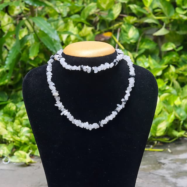 Black Rutile Chip Mala