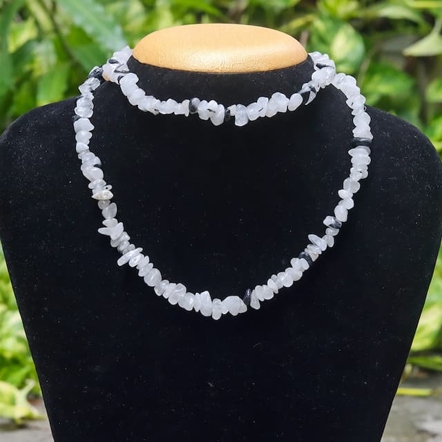 Black Rutile Chip Mala - hover