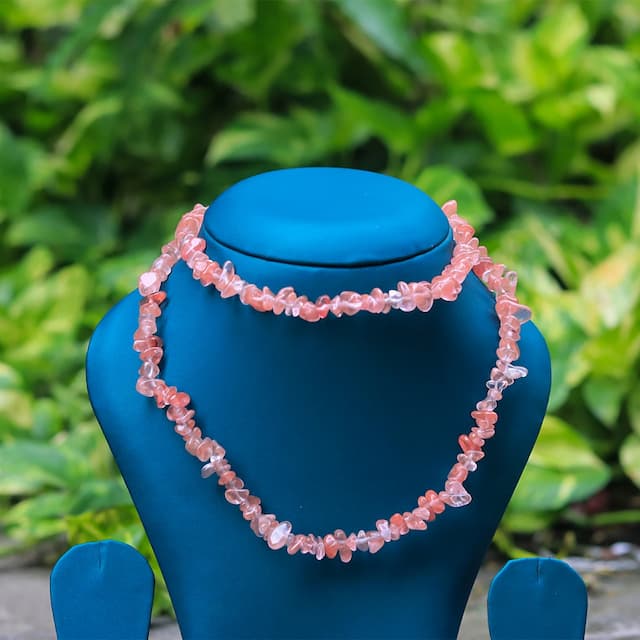 CHERRY QUARTZ CHIPS MALA - hover