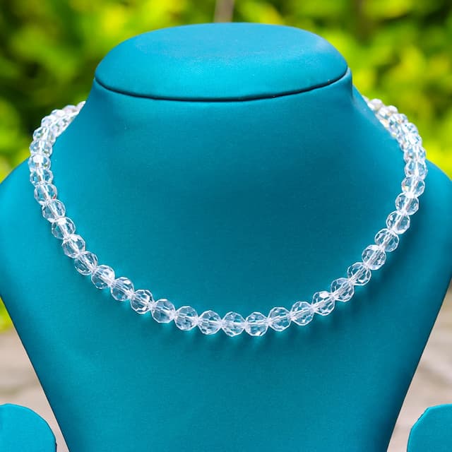 Clear Quartz Diamond Cut Mala - hover