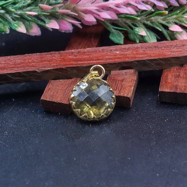 Smoky Lemon Quartz Pendant - hover